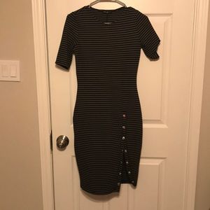A black striped dress